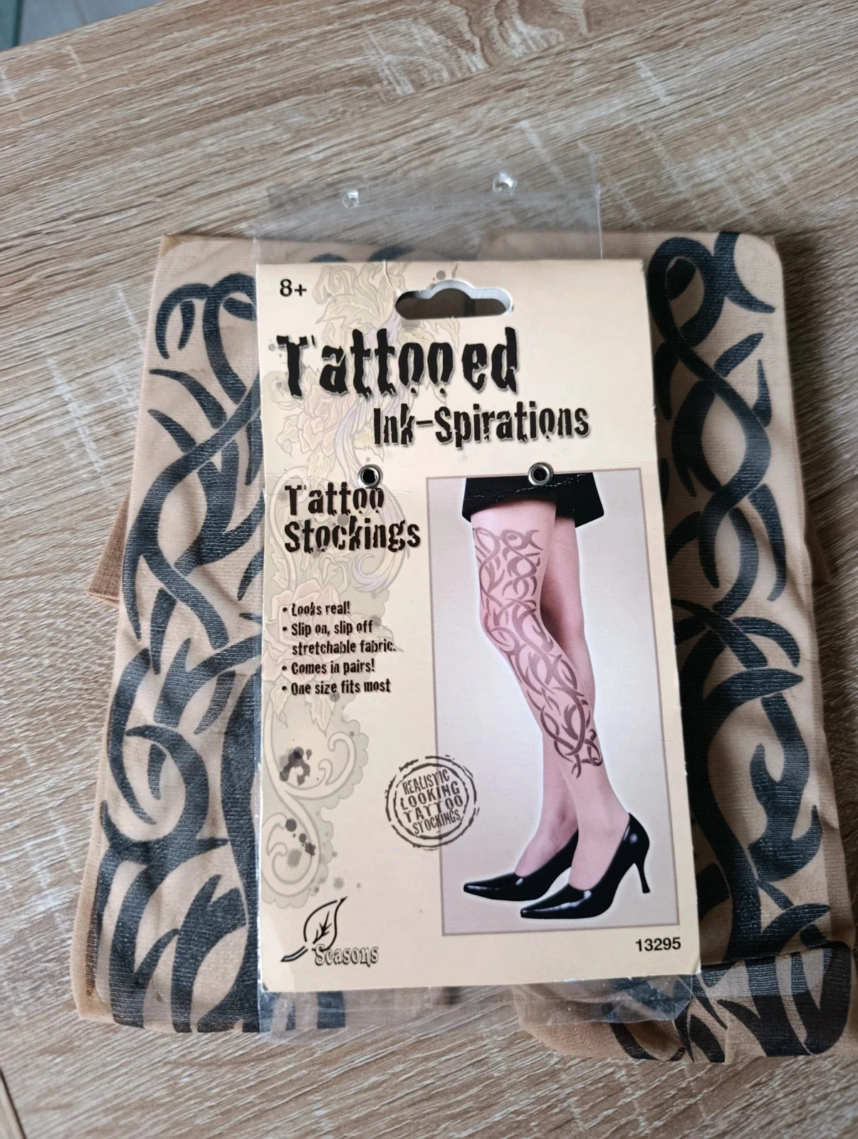 Vestido tatuagem feminino bege preto - Motivo tribal - Novos em blister - Tamanho único – photo 2